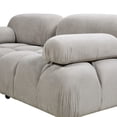 thumbnail image 4 of Marcel 72.5" Bubble Modular Modern 2-Piece Loveseat Sofa, Pebble Gray Corduroy, 4 of 11