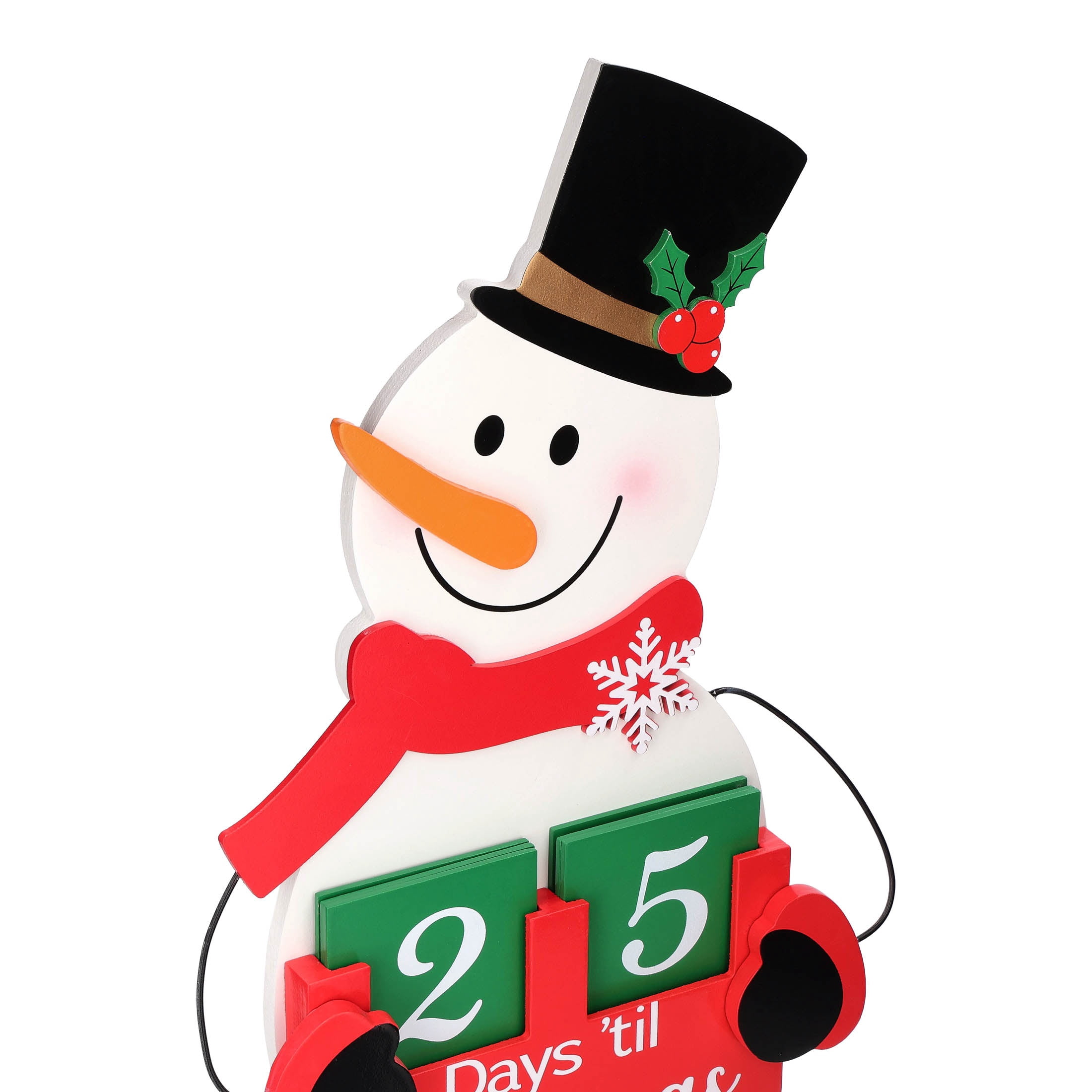 Snowman and Elf Advent Calendar Christmas Decoration, Multicolor, 22", by Holiday Time