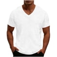 thumbnail image 2 of LWITHSZG Big and Tall Shirts for Men Casual Loose Fit V Neck Waffle Knit Tops Athletic Workout Work Basic Tees Shirt Summer Outfits S-5XL, 2 of 8
