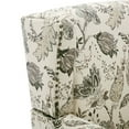 thumbnail image 2 of DREAMSIDEA Wingback Accent Chair Sets of 2 with Nailhead Trim & Retro Wood Legs, Beige Plants Floral Pattern Arm Chair for Living Room, 2 of 6