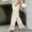 Beige women straight leg trousers with pockets a1, variant on Cagogo Women's Straight Leg Elastic Waist Trousers With Pockets Solid Casual Loose Long Pants Streetwear Lounge Trousers For Work Beach, Dark Gray M