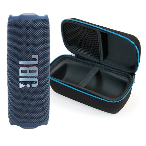 JBL FLIP 7 Bluetooth Speaker & divvi! Premium Hard Case Kit - Blue
