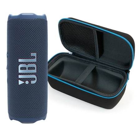 JBL FLIP 7 Bluetooth Speaker & divvi! Premium Hard Case Kit - Blue