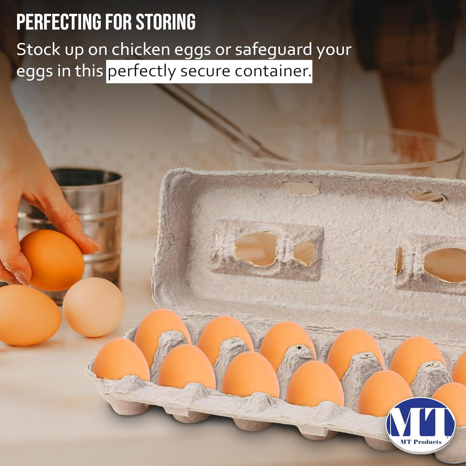 MT Products Blank Natural Pulp Egg Cartons |Hold 12 Large Eggs - Pack of 25