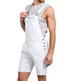 thumbnail image 2 of Dellytop Mens Solid Color Pockets Bib Overalls Romper Shorts White M, 2 of 4