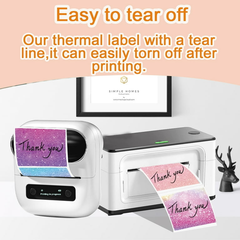 WONLABEL 40x30mm Thermal Labels For T50M Pro/M110/M100 - 230 Stickers Per Roll, Starry Purple, Barcode & Packaging