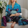 thumbnail image 6 of Sikiie Neon Cyberpunk Blue Bear Pajamas for Women Set, Womens Pajama Sets, Lounge Sets for Women, 2pjs for Women-Large, 6 of 7