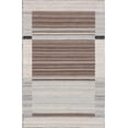 thumbnail image 6 of EORC Brown Hand Woven Wool and Viscose Modern Reversible flat weave Durry Rug, 3' x 5'-Color:Brown,Material:Wool, 6 of 11