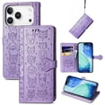 thumbnail image 1 of Funda Cartera FOXDOCK para iPhone 17 Pro Max , Flip PU con Relieve de Gatos y Perros, Tarjetero y Soporte, 1 of 6
