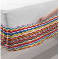 thumbnail image 2 of Colorful Bed Skirt, Demonstration of Wavy Stripes Flowing Horizontal Rainbow Inspired Several Tones, Elastic Bedskirt Dust Ruffle Wrap Around for Bedding Decor, 4 Sizes, Multicolor, by Ambesonne, 2 of 2