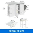 thumbnail image 2 of DEXTRUS Kitchen Island Table with Stools & Trash Storage, Kitchen Island with Drop Leaf, White, 2 of 8