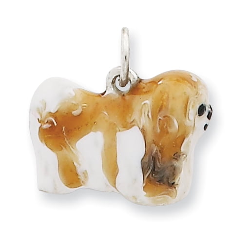 Sterling Silver Enameled Lhasa Apso Charm
