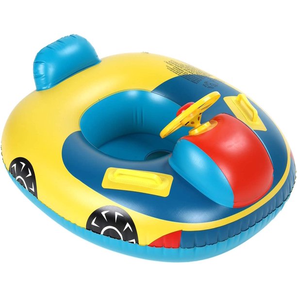 Flotador de piscina para bebé con asiento engrosado actualizado 2021, flotador de natación para bebé, flotador de natación infantil para niños de 3 meses a 3 años