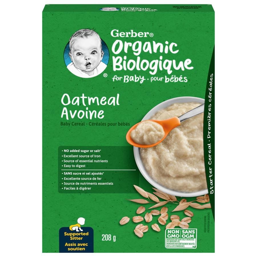 GERBER Organic Baby Cereal Oatmeal 208 g, 208g