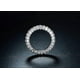 thumbnail image 4 of Anillo de eternidad de 3 filas para mujer, anillo de bodas chapado en oro blanco o oro rosa con circonita cúbica, joyería, 8, 4 of 5