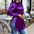 thumbnail image 2 of Womens Tops Dressy Casual, Duoif Dress Shirt, Collared Formal Shirts for Women Purple XL, 2 of 5