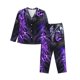 thumbnail image 1 of Balery Purple Plant White Tiger Conjunto de Pijama con Estampado para Mujer, Conjunto de Dos Piezas con Manga Larga, Ropa de Dormir Suave con Bolsillos, Pijamas Cómodos-Large, 1 of 7