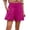 Hot Pink, variant on Women's Casual Shorts High Elastic Waisted Pleated Ruffle Cute Shorts Beach Flowy Shorts Purple M
