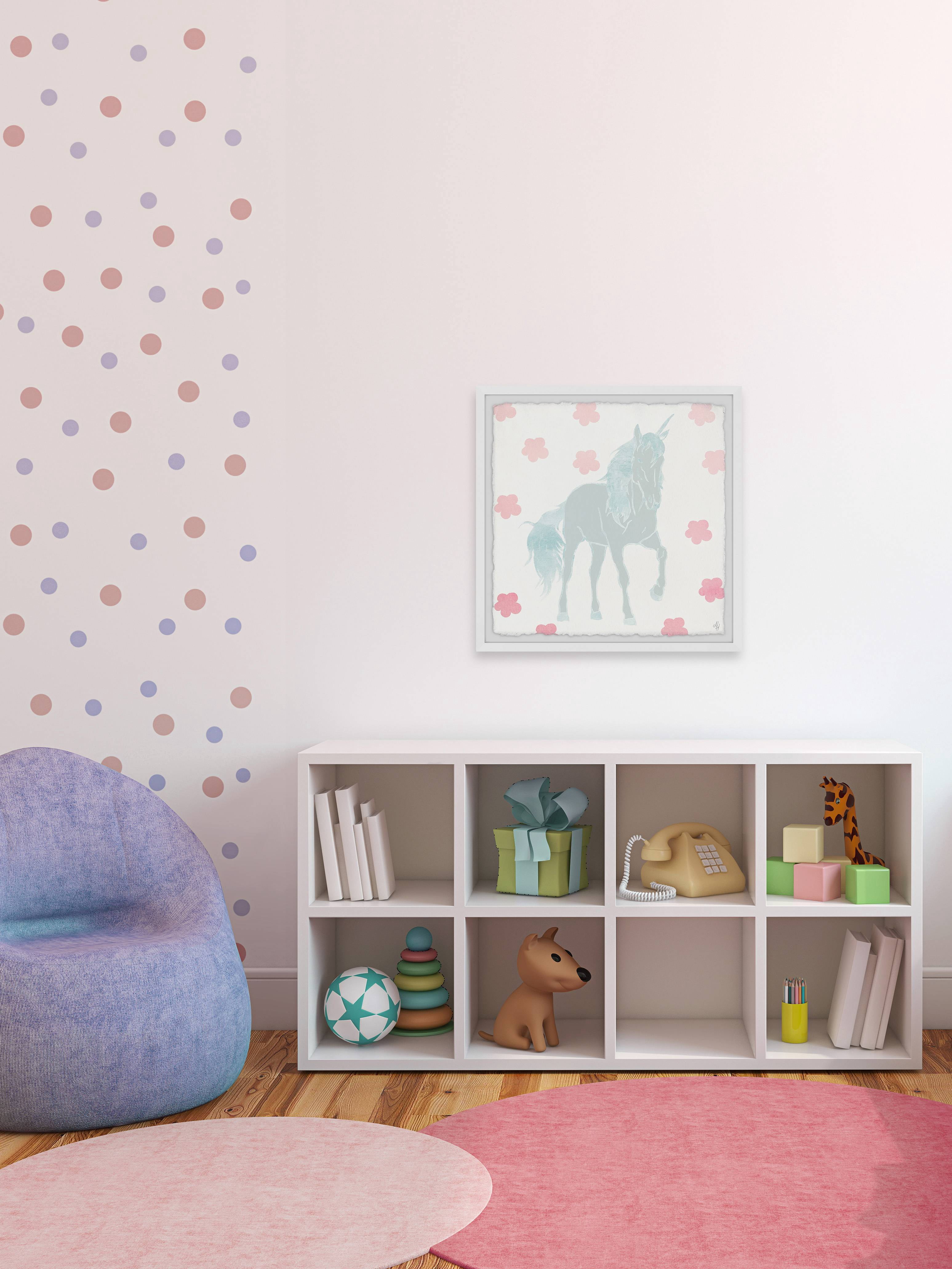 Marmont Hill Floral Unicorn Framed Wall Art