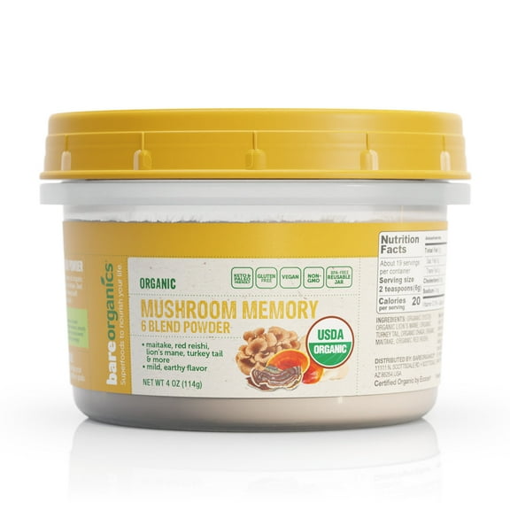 BAREORGANICS Organic Mushroom Memory 4 OZ