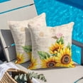 thumbnail image 5 of Rustic Sunflower Throw Pillow Cover Country Floral Pastoral Retro Letter Texture Cotton Linen Cushion Cover Throw Pillow Case with Invisible Zipper for Couch Sofa Bed Chair Car 24x24 Inch, 5 of 14