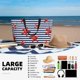 thumbnail image 5 of Fotbe Starfish Navy Blue Stripe Bolsa de Viaje para Playa - Resistente al Agua, Bolsa Tote de Gran Capacidad y Ligera con 7 Bolsillos para Mujeres y Hombres, 5 of 7