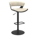 thumbnail image 1 of Contemporary Wood and Faux Leather Adjustable Air Lift Stool - Ivory and Black, 1 of 7