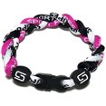 thumbnail image 2 of Sport Ropes Triple Titanium Bracelet (Pink/Black/White, 8"), 2 of 4