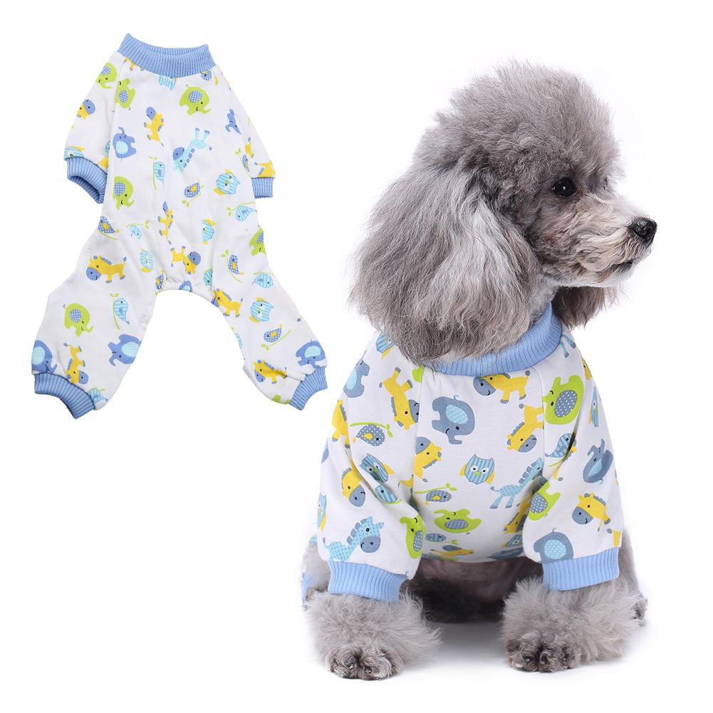 Tebru Pet Pajamas, Dog Cotton Pajamas, Dog Puppy Cartoon Pajamas Cat Jumpsuit Small Pet Cotton