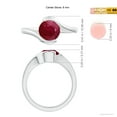 thumbnail image 5 of ANGARA Natural Semi Bezel-Set Solitaire Round 1.75 ct Ruby Bypass Ring in 14K White Gold for Women (Size-7.5mm) | July Birthstone Jewelry for Her, 5 of 10