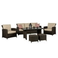 thumbnail image 1 of Beaumont 6PC jeu de conversation en table haute avec de coussin beige, 1 of 3
