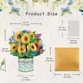 thumbnail image 3 of Hasako Sunflower Bouquet Pop Up Card, 3D Flower Greeting Card with Envelopes for Any Occasion, Birthday, Mother's Day, Anniversary, Valentines Day, Handmade Gifts, Foldable Flower Cards for Friends, 3 of 7