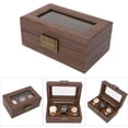 thumbnail image 4 of Wooden Watch Box, Natural Vintage Pattern Metal Hinges Watch Display Case Right Size  For Watches, 4 of 8