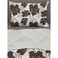 thumbnail image 3 of Leaves Comforter & Sham Bedding Set, Continuous Symmetric and Detailed Leaves with Curly Leafstalk Patterns Graphic, 3 pcs Duvet Set Microfiber Filling Quilt, 5 Sizes, Brown and White, by Ambesonne, 3 of 4
