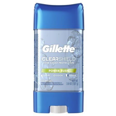 Gillette Antiperspirant Deodorant for Men, Clear Gel, Power Rush, 3.8 oz