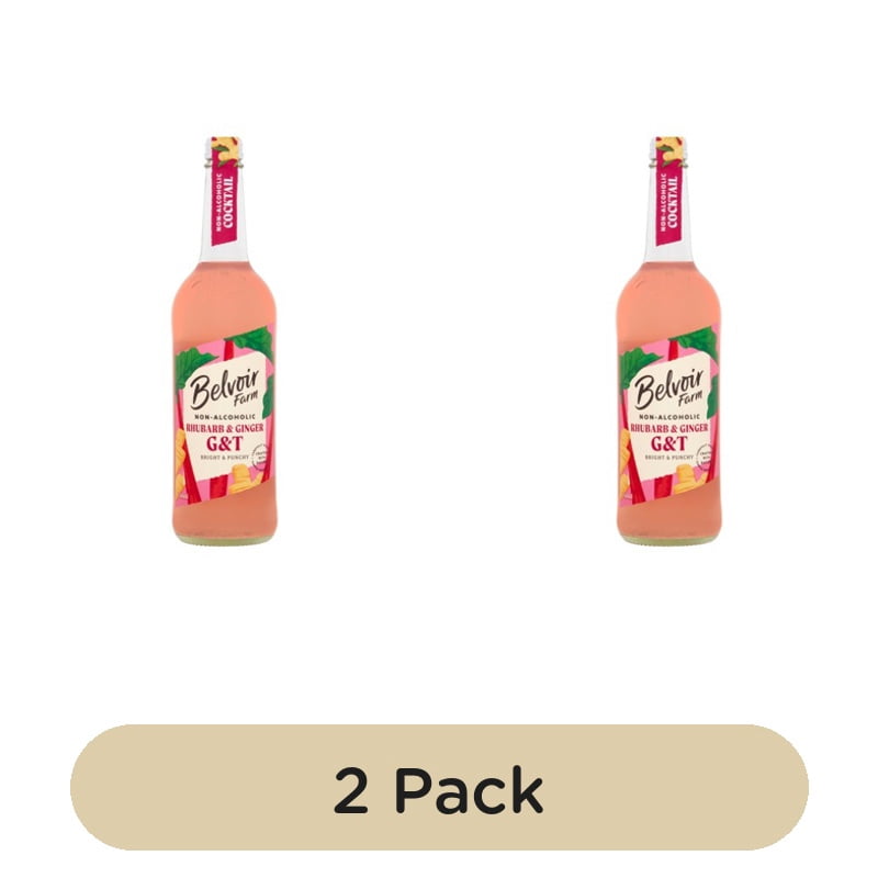 Belvoir Farm Non Alcoholic Rhubarb & Ginger G&T 750ml, British Import (Pack of 2)