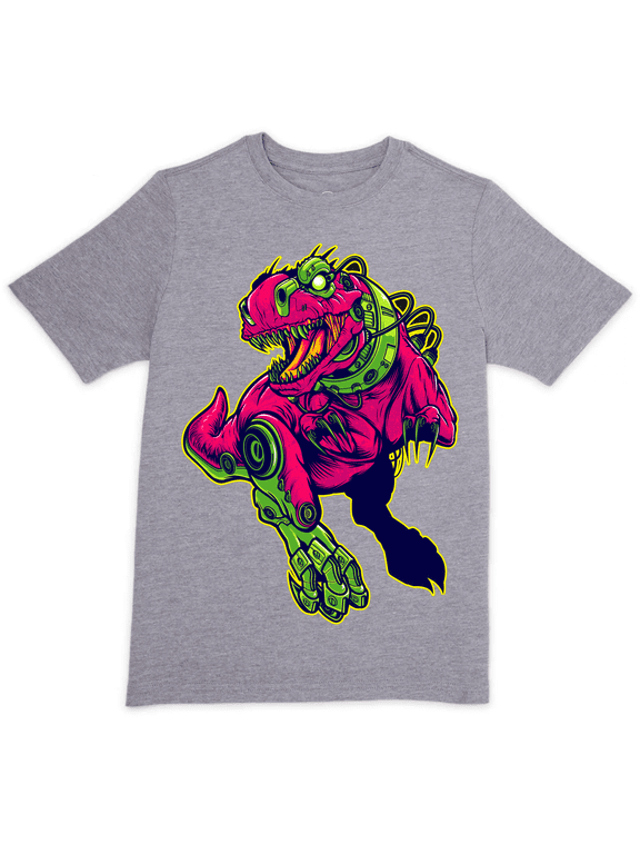 Boys Short Sleeve Robo T-Rex Graphic T-Shirt Size 6-7
