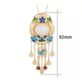 thumbnail image 3 of K-KED Jade Retro Pendant Necklace Charm 18K Gold Plated Chain Ethnic Dainty Gemstone, 3 of 8