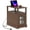 Brown#65, variant on Coffee Tables HOMCOM End Table with Charging Station, Narrow Side Table with USB Ports and Outlets, Small Table with Hidden Storage and Open Shelf for Living Room, Brown,Coffee Tables With Storage