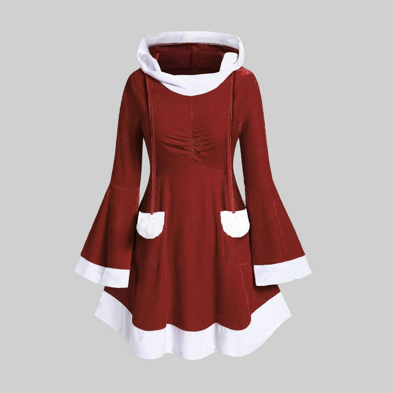Christmas Dresses for Women Long Sleeve Party Bunny Hairy Collar Off  Shoulder Bow Strap Dress - Walmart.com