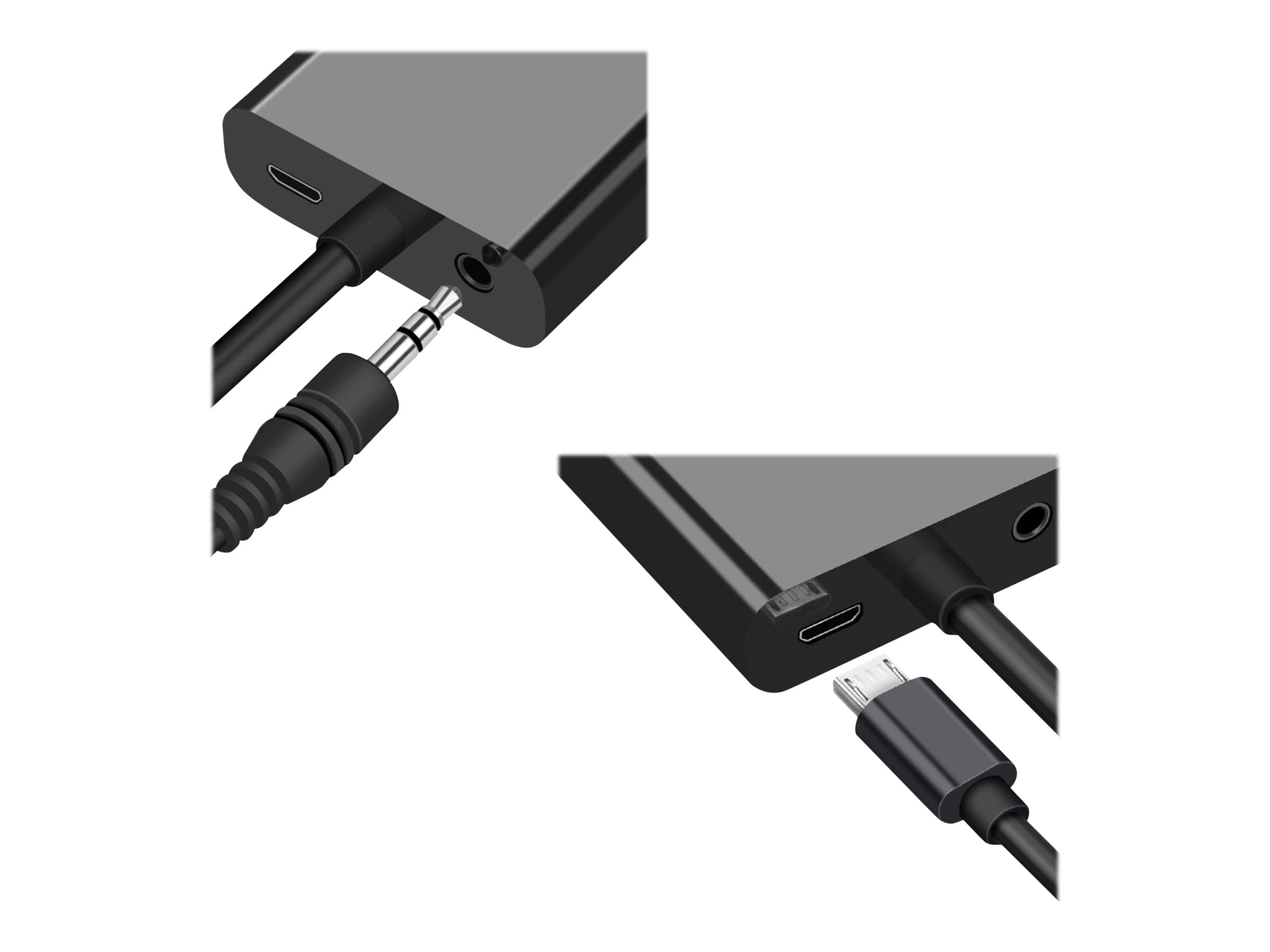 4XEM HDMI to VGA Adapter with Power and 3.5mm Audio Cable, Black
