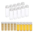 thumbnail image 1 of Frascos de vidrio claros de 15ml, paquete de 20 frascos de muestra de líquido pequeños con tapas de tornillo, botellas a prueba de fugas, frascos vacíos, contenedor de polvo, plateado, 1 of 6