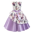 thumbnail image 2 of Toddler Little Girls Sleeveless Floral Print Princess Dress 2-8T Kid Formal Ball Gown Pageant Dresses, 2 of 7