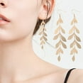 thumbnail image 3 of Cheers US 1 Pair Bohemian Multi Layered Filigree Leaves Dangle Drop Long Statement Earrings, 3 of 7