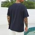 thumbnail image 4 of Birdeem Chemises pour Hommes Imprimé Col Rond Mode Décontractée Manches Courtes Blouses, 4 of 10