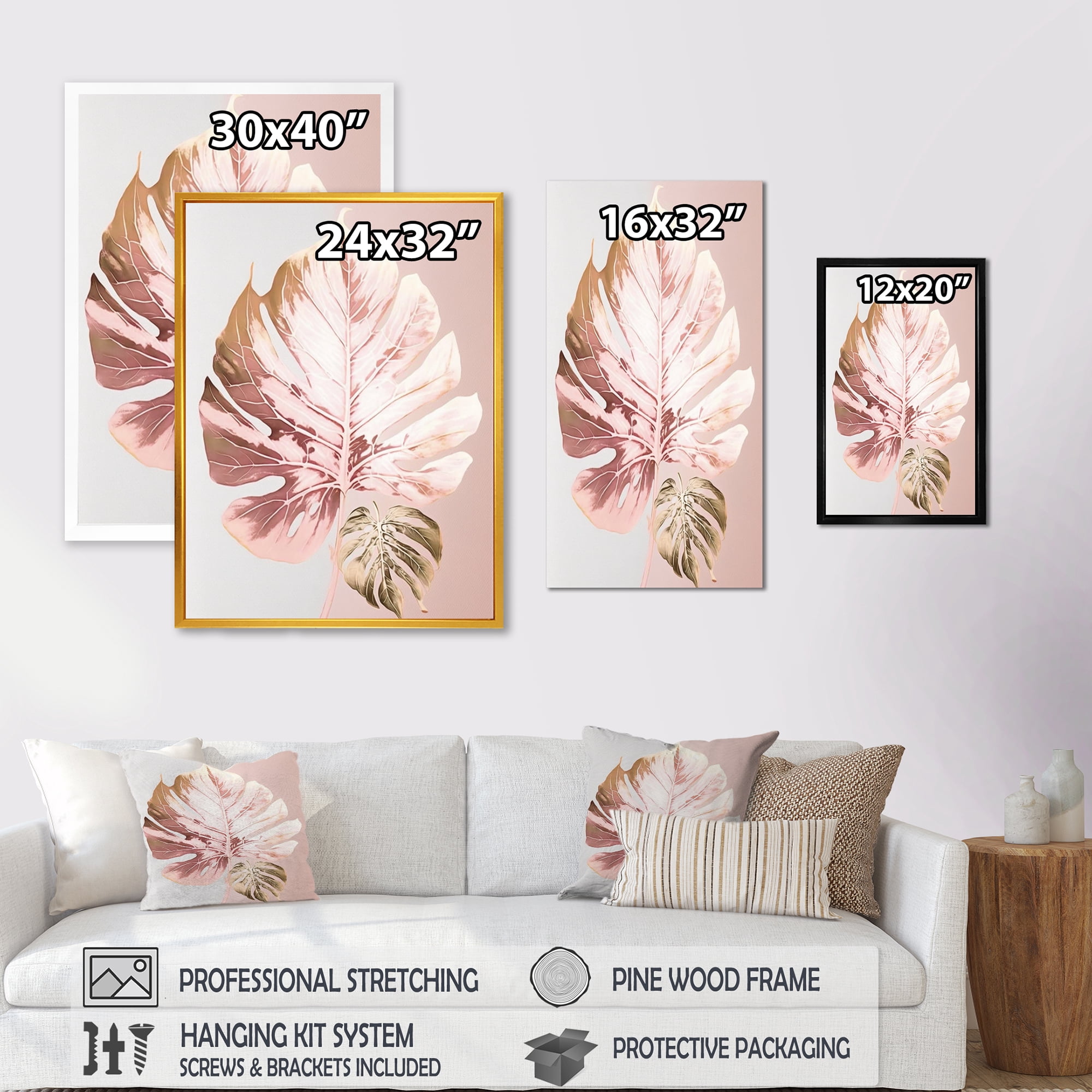 Designart Leaf II Canvas Wall Art