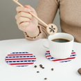 thumbnail image 6 of Disketp American Patriotic Stars And Stripes Funny Coasters,6 Pcs Leather Coasters With Holder, Perfect Housewarming Hostess Gifts,Protect Furniture From Water Marks Scratch And Damage, 6 of 9