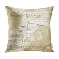 thumbnail image 1 of BOSDECO World Travel Vintage Map and Ship Old Ancient Script Pillow Case Pillow Cover 20x20 inch, 1 of 1