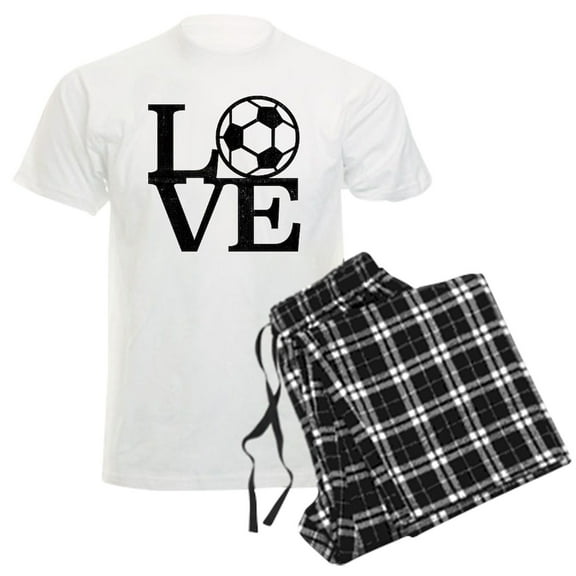 CafePress - Love Soccer Men's Light Pajamas - Men's Light Loose Fit Cotton Pajama Set