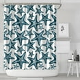 thumbnail image 5 of Starfish by the Sea Curtain 72x84 Inches, Waterproof Pongee Polyester Fabric with 12 Hooks, Long Beach Bathroom Curtain for Coastal Cottage or Nautical Decor, 5 of 5